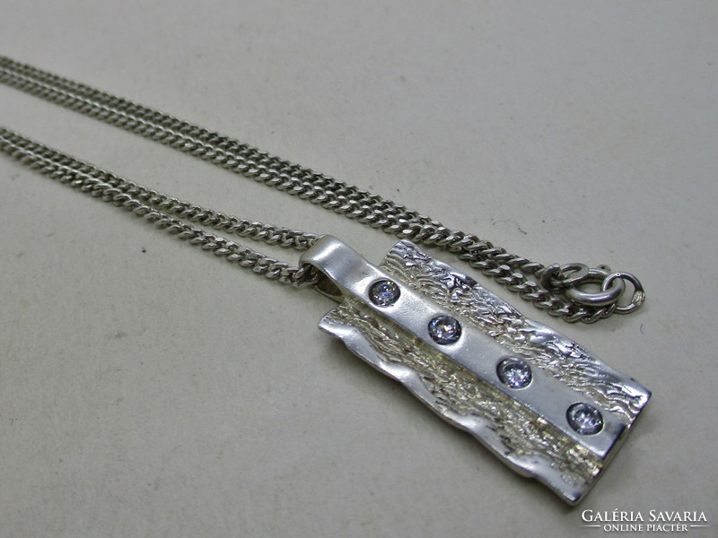 Beautiful art deco pendant silver necklace