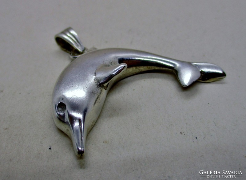 Nice large silver dolphin pendant