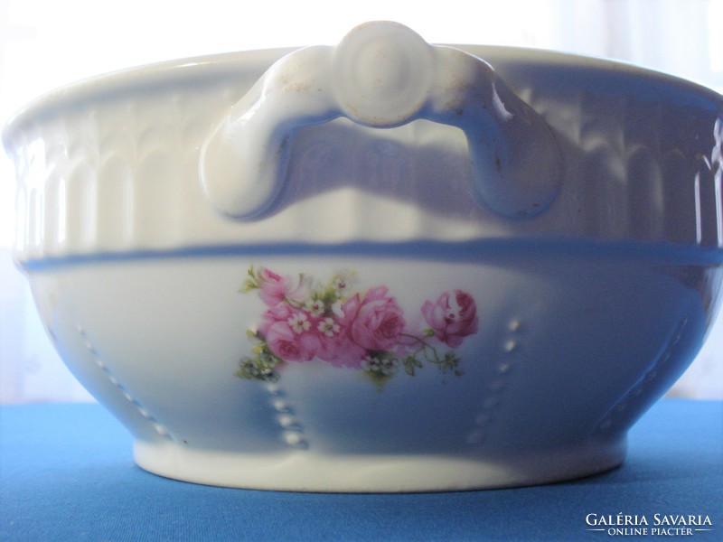 Antique, rosy, Viennese, eared, soup, comma, wall bowl (early 1900s)