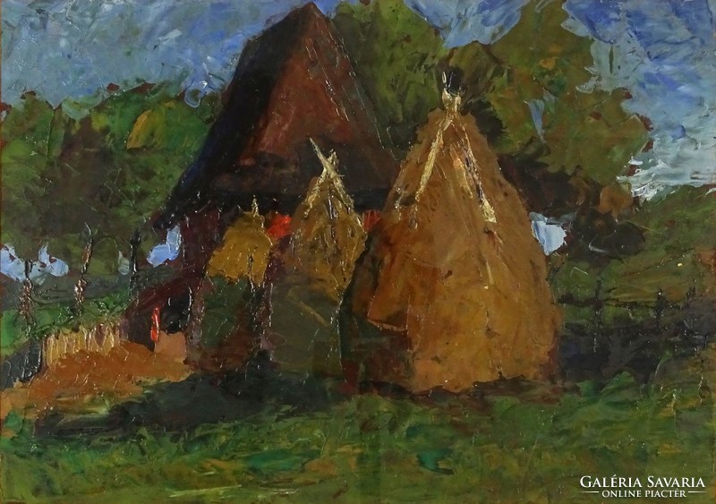 1H197 xx. Century Hungarian painter: haystacks