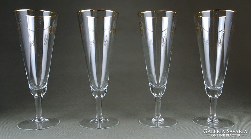 1H212 Jelzett üveg pezsgős pohár készlet 4 darab