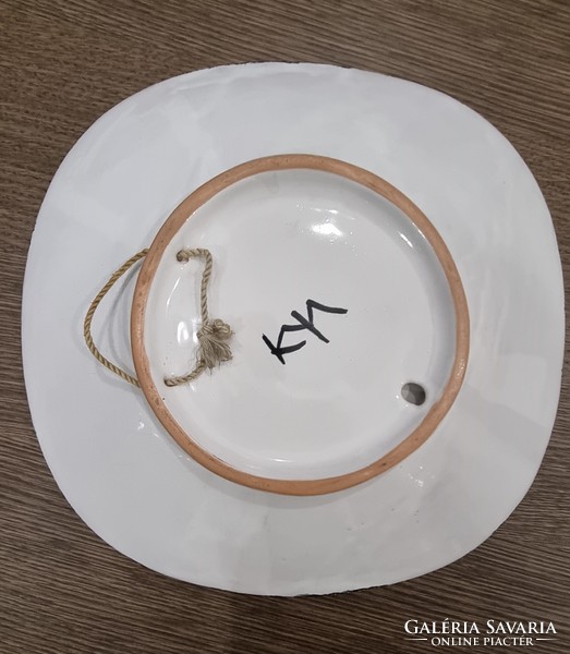 Kerezsi pearl imposing handicraft ceramic wall bowl / decorative bowl-35 cm