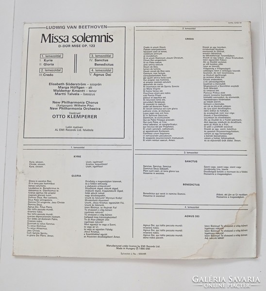 Beethoven Missa Solemnis dupla nagy lemez