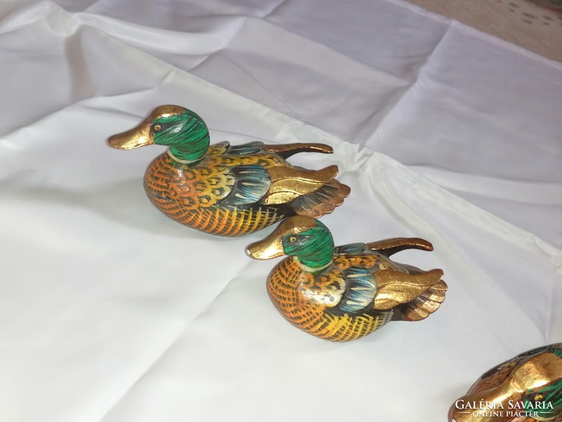 Mallard family made of wood, hand painted decoration