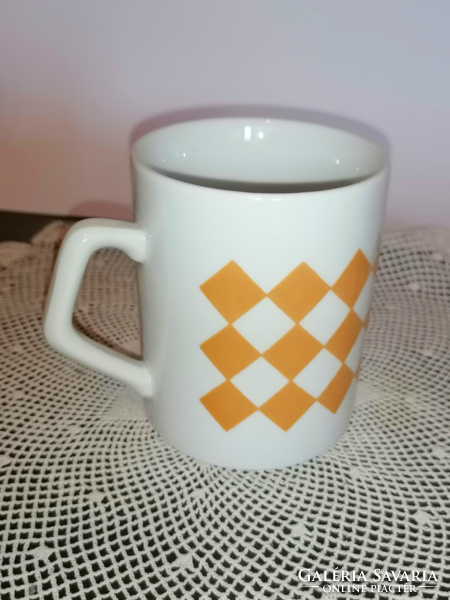 Retro, rare orange diamond pattern, zsolnay mug