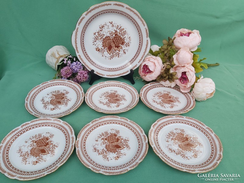 7 pieces of kahla fabulous floral cake cookie set offering plates