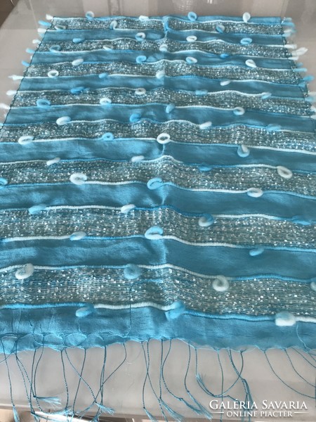 Elegant yves rocher scarf in bright blue, 170 x 60 cm