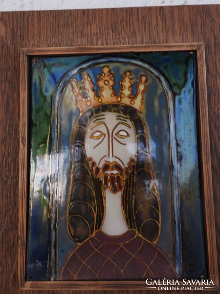 Szent István király - tűzzománc falikép