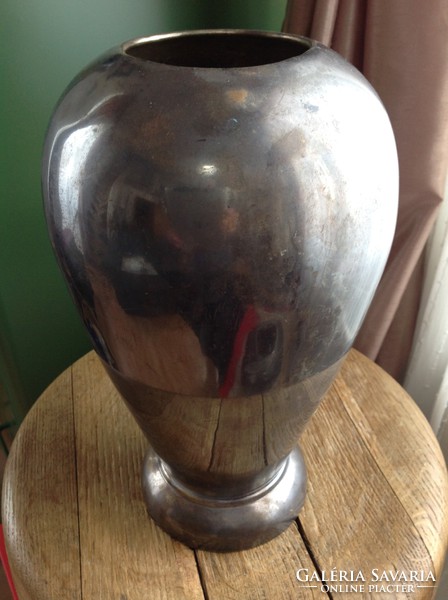 Régi Art Deco stílusú ezüstözött réz vázák, egyiken D+W jelzéssel