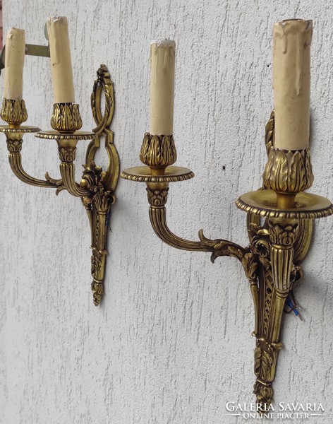 Gyönyörű antik falikar lámpa párban,fali gyertyatartó, csodálatos kidolgozás Copf