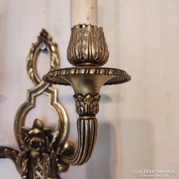 Beautiful antique wall lamp in pairs, wall candlestick, amazing elaboration braid