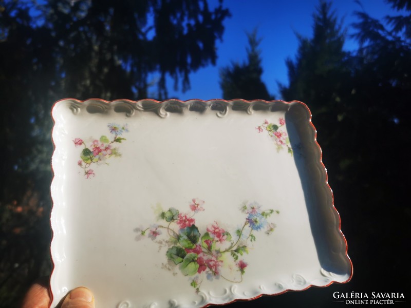 Antique floral porcelain tray