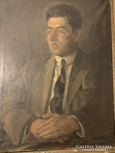 Portrait of a man painting