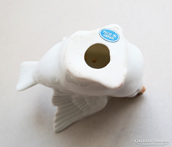 Hófehér porcelán japán madár 8x10cm