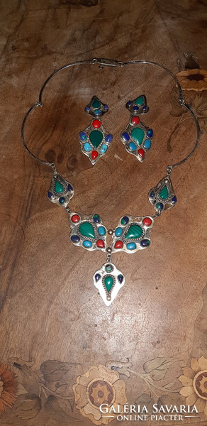Antique Mexican native necklace set