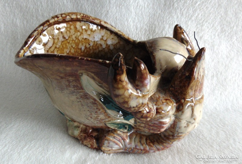 Offering old, dreamy ceramic crab, centerpiece - flawless