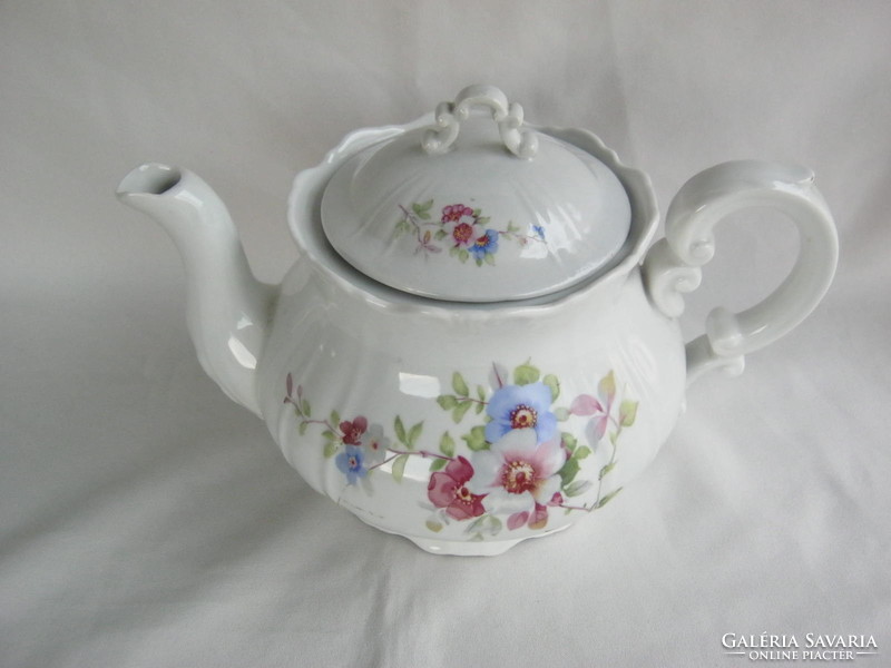 Retro ... Zsolnay porcelán barokk stílusú rózsa mintás teáskanna  tea kiöntő kanna