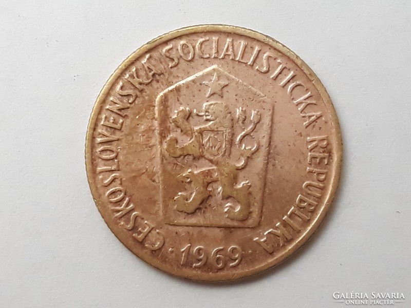 Csehszlovákia 50 Hellers 1969 érme - Csehszlovák 50 heller 1969 külföldi pénzérme