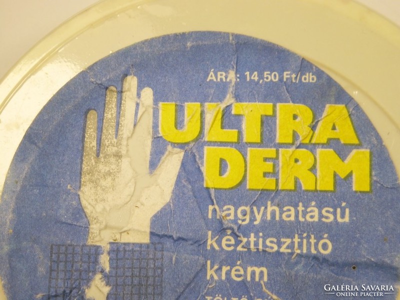 Retro ULTRA DERM kéztisztító krém műanyag doboz - EVM Egyesült Vegyiművek - 1970-es évekből