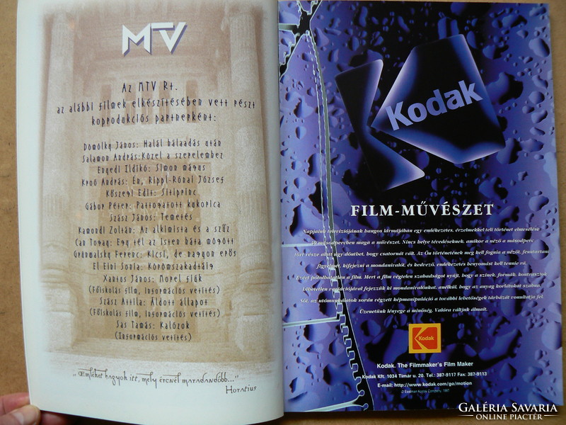 30. MAGYAR FILMSZEMLE BUDAPEST, 1999. FEBR. 4.-9. MAGYAR-ANGOL NYELVŰ KIADVÁNY, KÖNYV