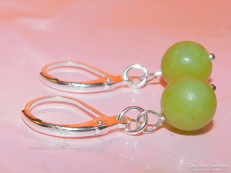 Olivine jade mineral stone earrings