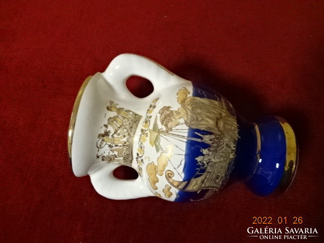 Greek porcelain, two-eared vase, richly gilded. He has! Jókai.