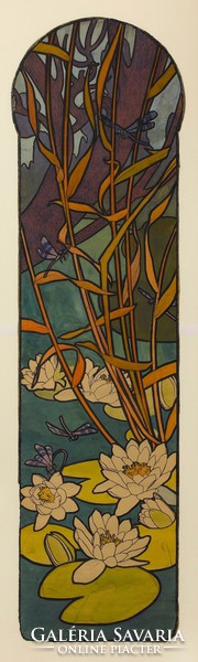 Alphonse mucha - stained glass design for the fouquet jewelry store - reprint