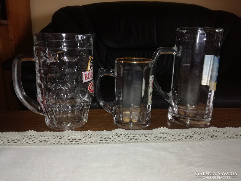 3 marked beer mugs