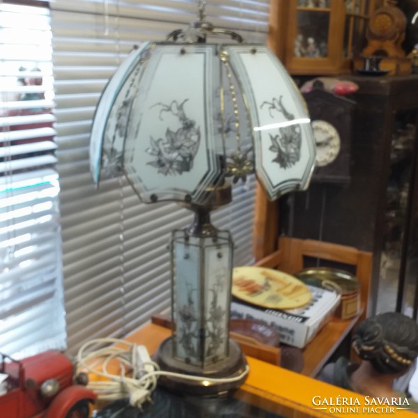 Retro table lamp with glass insert. 55 Cm.