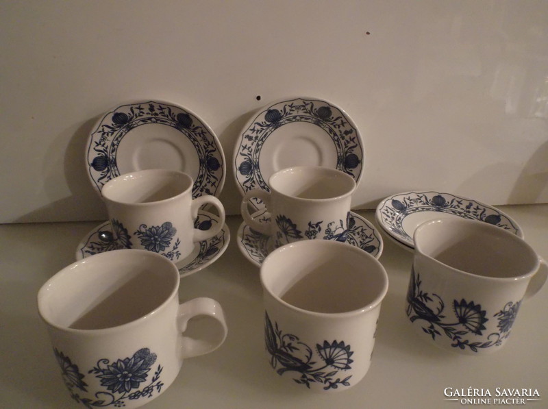 Coffee set - 11 pcs - churchill - onion pattern - porcelain - beautiful - flawless