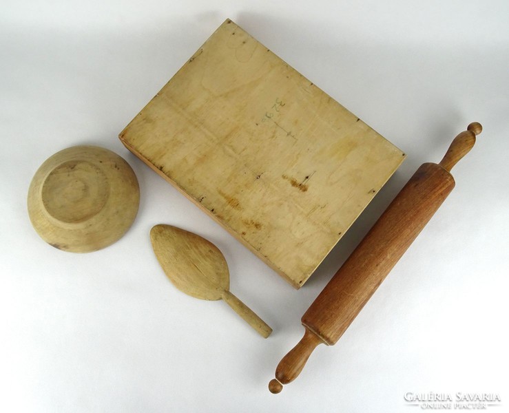 1H405 Régi fából készült konyhai eszköz csomag 4 darab