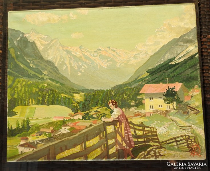 German contemporary painter in the Bavarian mountains