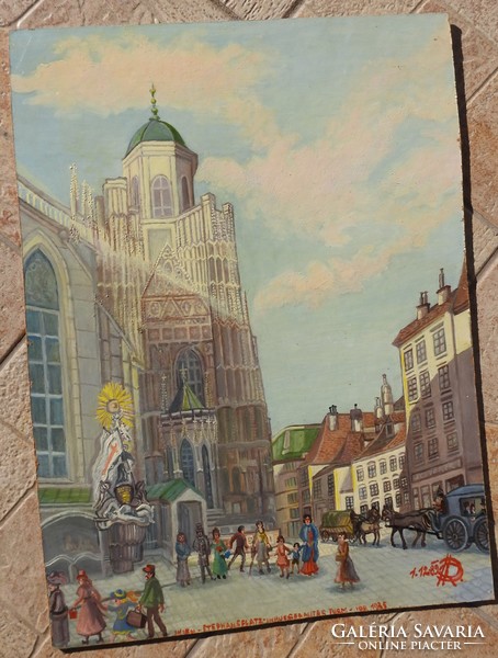 Vienna St. Stephen's Square _ painting by a German contemporary painter