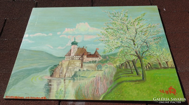 Schönbühel a Dunánál _ német kortárs festő festménye