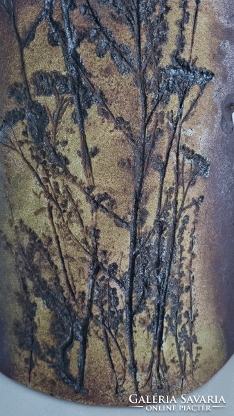 Szemereki Teréz  impozáns iparművészeti samottos kerámia váza / padlóváza-35 cm