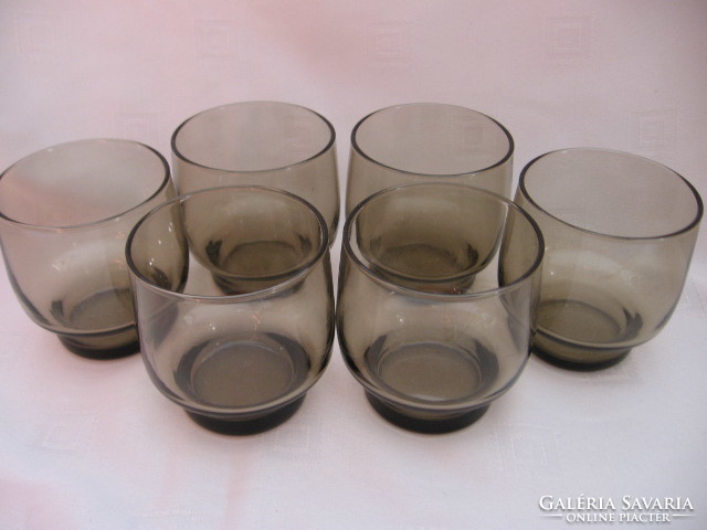 Set of 6 1.5 dl smoke-colored glasses