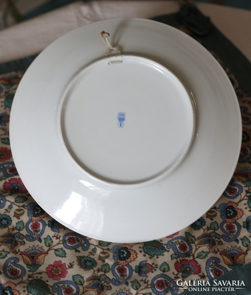 Rare! Stylized folk motif zsolnay wall bowl, plate