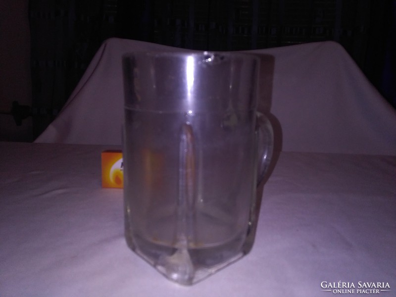 Old beer mug with a crown mark - square base