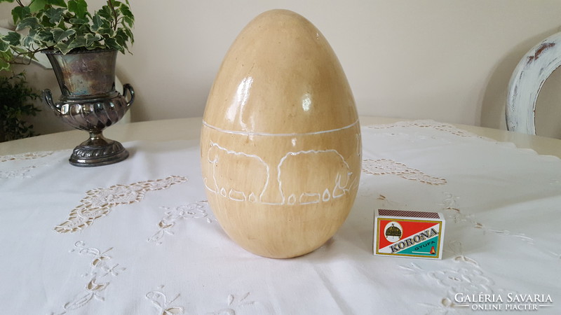 Large ceramic eggs with lambs