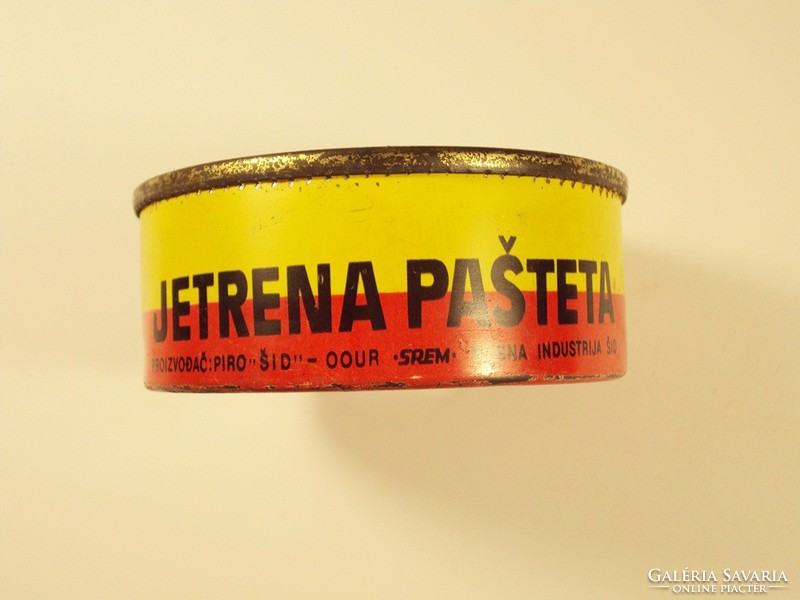 Retro tin can - jetrena pasteta - pate - Slovak - 1990s