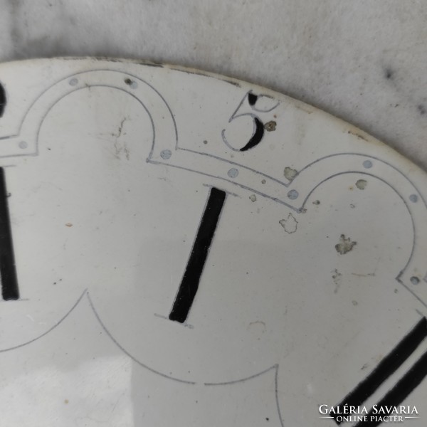 Antique enamel dial, Roman and Arabic numerals, French standing clock.Decoration, cotoise, morbier dial