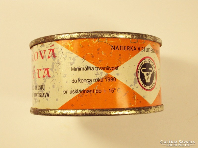 Retro konzerv doboz konzervdoboz - Pecenová pastéta - Pecsenye pástétom - csehszlovák - 1980-as évek