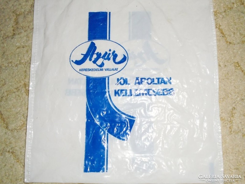 Retro Azúr Kereskedelmi Vállalat - bolt áruház reklámszatyor reklám nylon nejlon szatyor zacskó