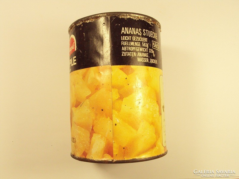 Retro konzervdoboz konzerv doboz - Ananászbefőtt ananász - 1980-as évekből - DÉLKER