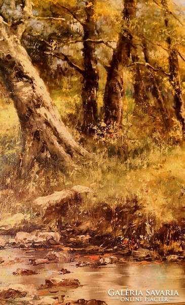 FK/168 - Petheő A. László festő – Erdei patak című festménye