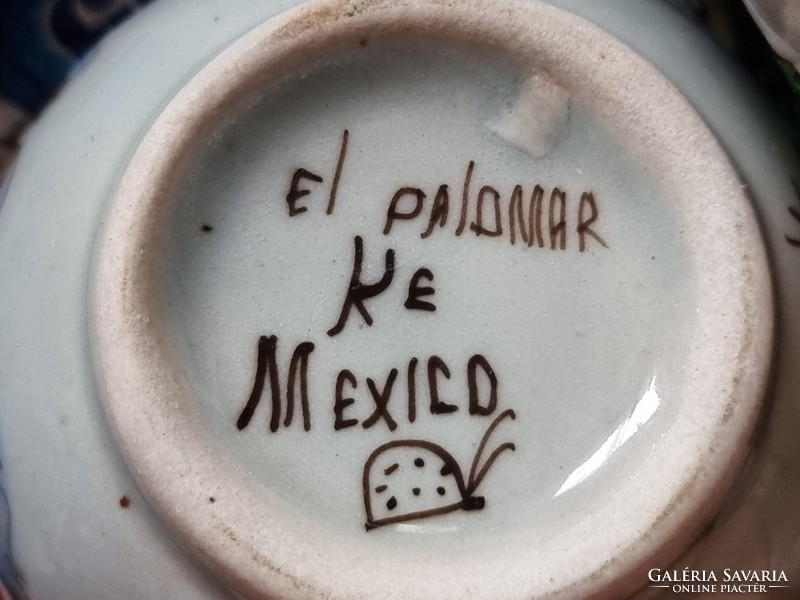El Palomar - Mexico tradicionális kerámia, 6 személyes teás/reggeliző készlet, XX.szd második fele