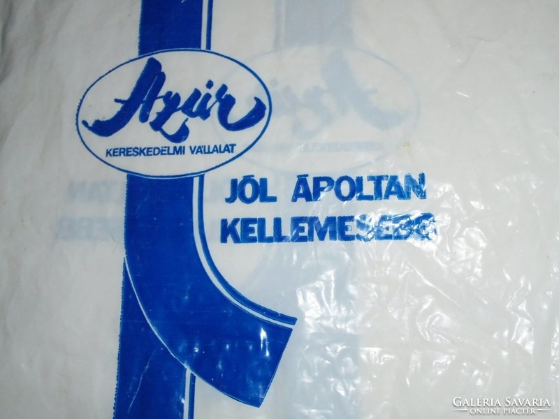 Retro Azúr Kereskedelmi Vállalat - bolt áruház reklámszatyor reklám nylon nejlon szatyor zacskó