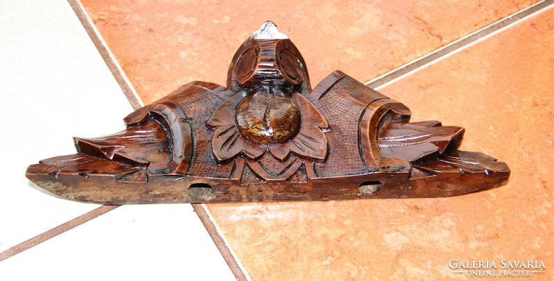 Old German carved wall clock tower ornament, roof decoration 22