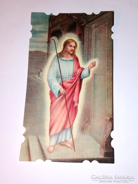Régi, Jézus kopogtat, szentkép, imalap, imakönyvbe litho   73.