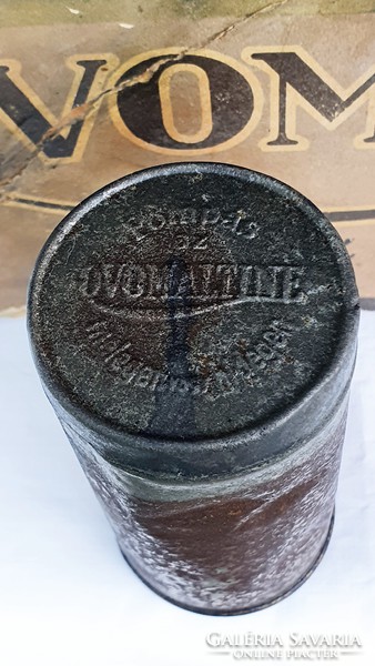Antik 11,5 cm. OVOMALTINE fém doboz ( tégely).